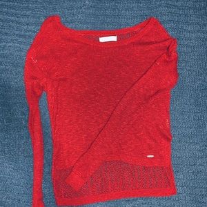 Wine Red Cropped Sweater
